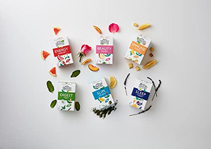 Ahmad Tea Herbal Tea, Peach, Carob, and Rose Petals 'Beauty' Natural Benefits Teabags, 20 ct (Pack of 1) - Decaffeinated & Sugar-Free