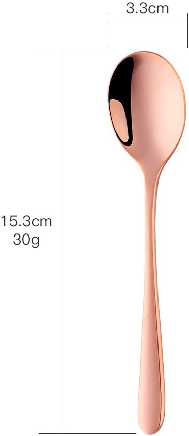 BuyGo 4-Piece Espresso Coffee Spoon 6 Inch Rose Gold Small Teaspoon Copper Mini Spoons for Cake Dessert Appetizer, Dishwasher Safe