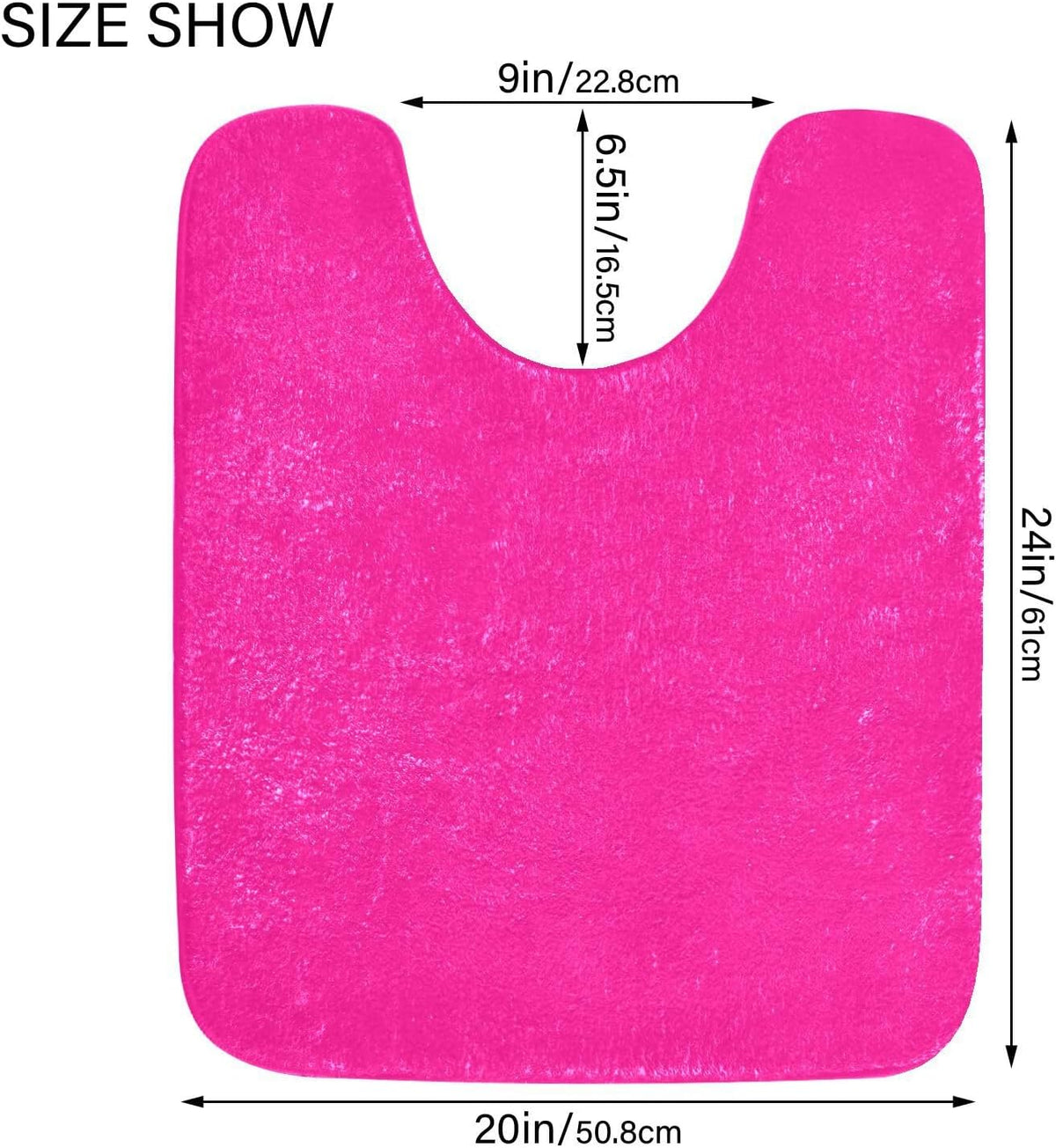 Plain Deep Pink Solid Color Bathroom Rugs, Non Slip Dry Quickly Bath Mat, Absorbent Soft Bath Rugs for Bathroom, Toilet and Shower Floor