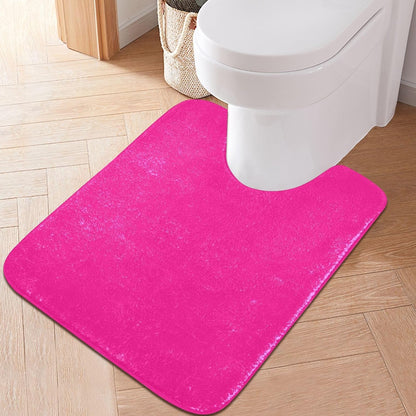 Plain Deep Pink Solid Color Bathroom Rugs, Non Slip Dry Quickly Bath Mat, Absorbent Soft Bath Rugs for Bathroom, Toilet and Shower Floor