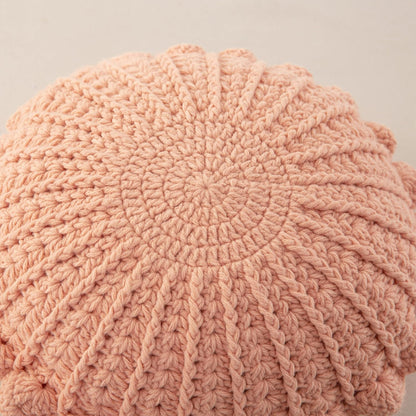 Knitted Throw Pillow Round Couch Pillow (Pink, 18inch)