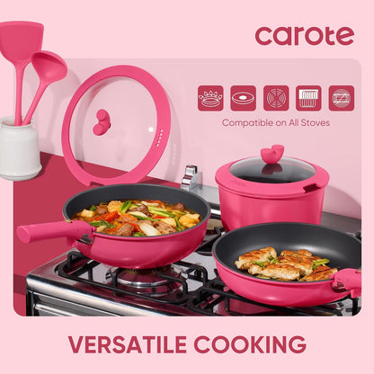 15pcs Pots and Pans Set Non Stick, Cookware Set Detachable Handle