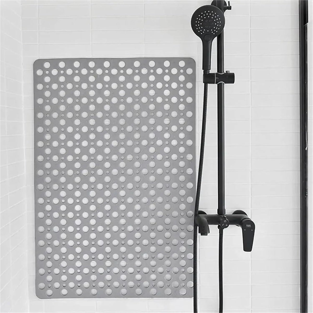Non-Slip Bath Mat with Drain Holes and Suction Cups - Easy Clean Bathroom Accessory(70x38cm Pink)