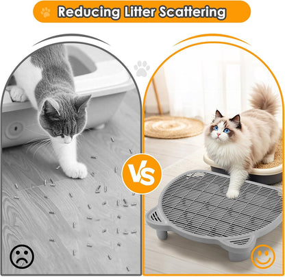 Litter Catching Step for Cat Litter Box, Litter Trap Stool for Automatic Litter Box Self Cleaning, Litter Collection Stairs, Litter Catcher Ramp for Old Geriatric Senior Cat or Kitten