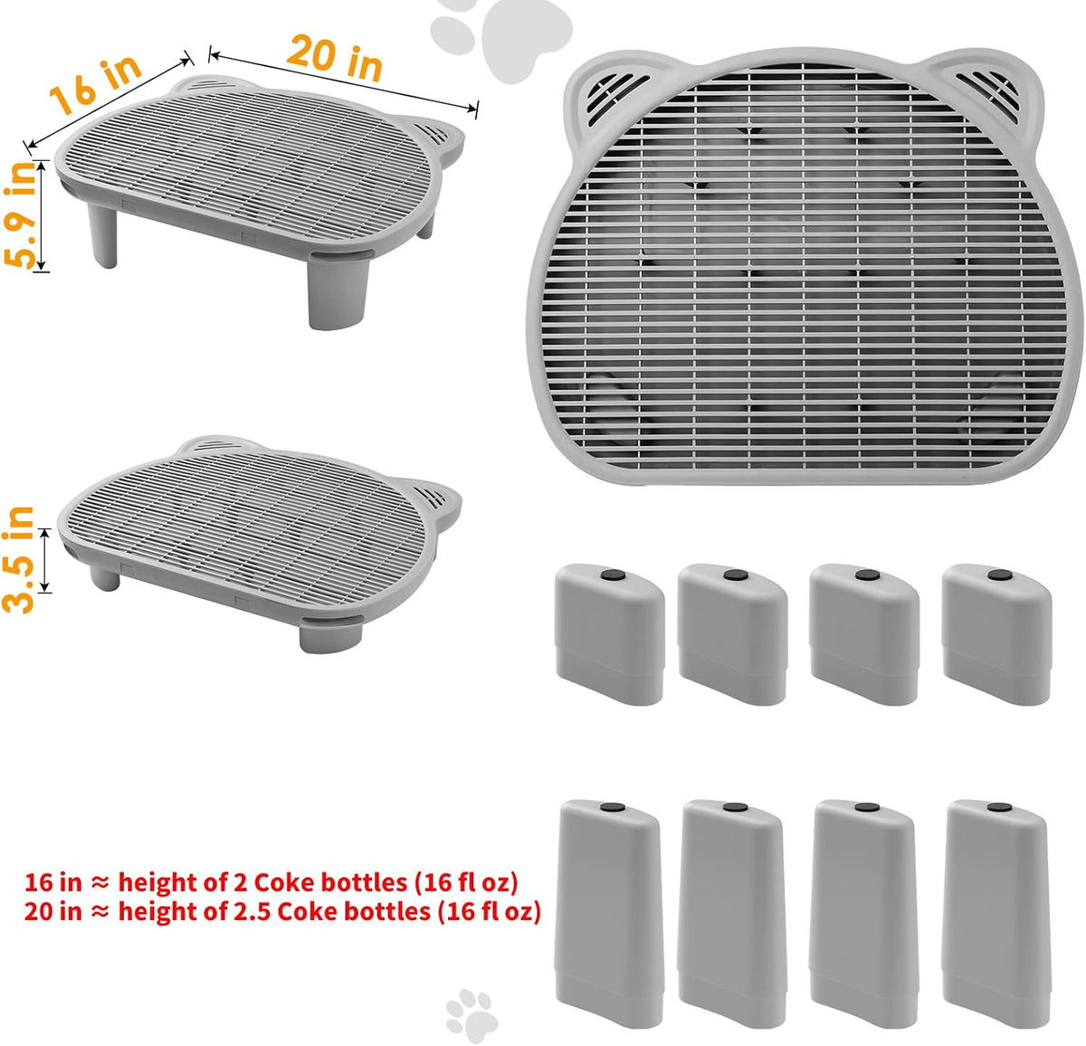 Litter Catching Step for Cat Litter Box, Litter Trap Stool for Automatic Litter Box Self Cleaning, Litter Collection Stairs, Litter Catcher Ramp for Old Geriatric Senior Cat or Kitten