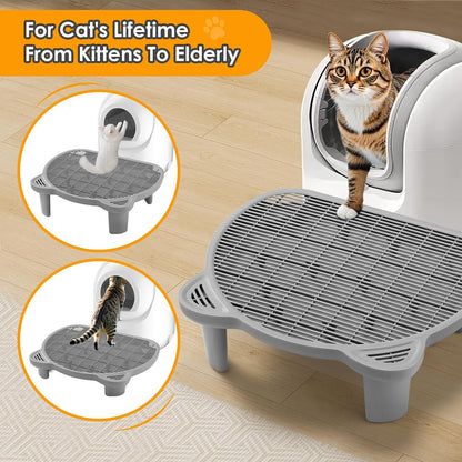 Litter Catching Step for Cat Litter Box, Litter Trap Stool for Automatic Litter Box Self Cleaning, Litter Collection Stairs, Litter Catcher Ramp for Old Geriatric Senior Cat or Kitten