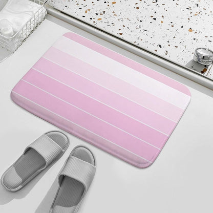 Chic Pink Stripe Pattern Bathroom Rugs, Non Slip & Absorbent Bath Mat Carpets for Bathroom, Entryway or Sink 20" x 32"