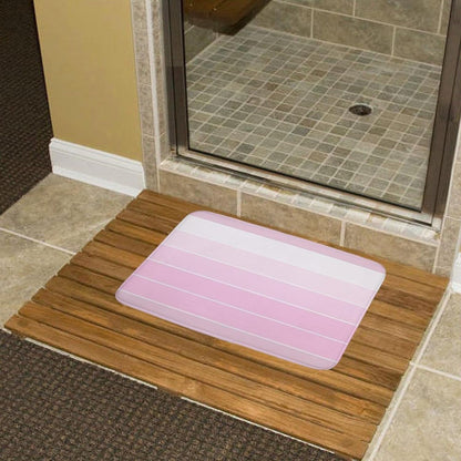 Chic Pink Stripe Pattern Bathroom Rugs, Non Slip & Absorbent Bath Mat Carpets for Bathroom, Entryway or Sink 20" x 32"