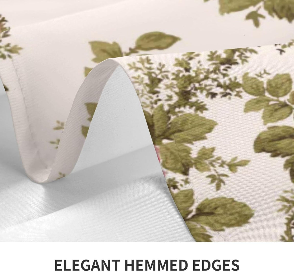 Elegant Vintage Pink Roses-Buff Tablecloth 60 x 90 Inch Washable Polyester Rectangle Table Cover for Party Wedding Picnic Dining