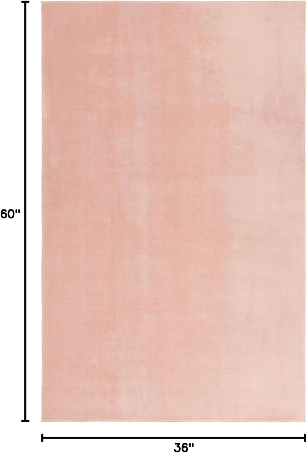Washable Rug Loft Collection - 3' x 5', Peach, Slip Resistant & Easy Cleaning, Ideal for Living Room, Bedroom, Home Office, Nursery, Kids Playroom, Dining Space (LFT315C)
