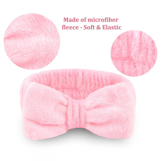 8 Pcs Pink Spa Headbands for Women's Bachelorette Party Favors - Microfiber Makeup Headbands for Girls' Birthday Skincare