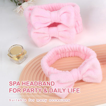 8 Pcs Pink Spa Headbands for Women's Bachelorette Party Favors - Microfiber Makeup Headbands for Girls' Birthday Skincare