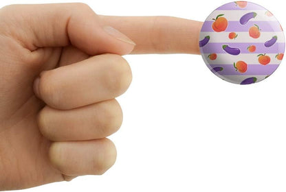 Cute Peaches and Eggplants on Stripes Pattern Puffy Bubble Dome