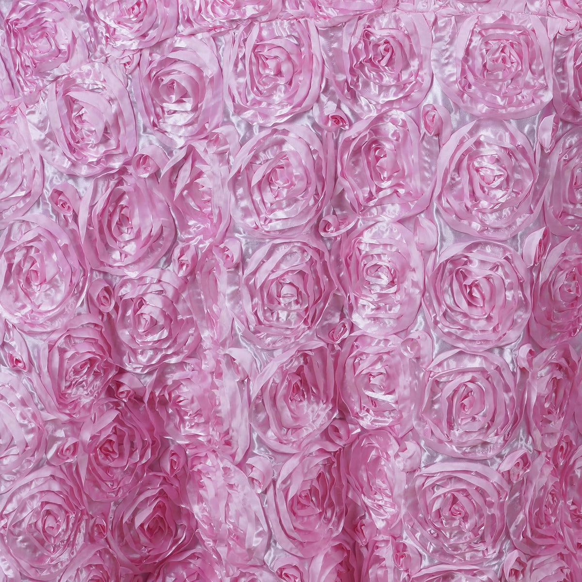Rosette/Rose Pattern Round Tablecloths 120" - Pink