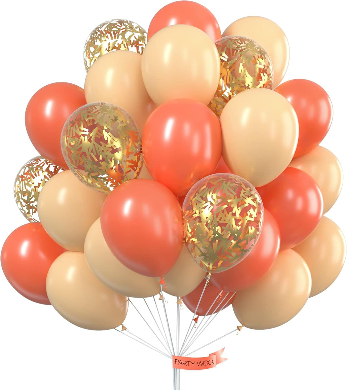 Red Gold and Nude Balloons 66pcs 12 10 Inch Coral Red Balloons