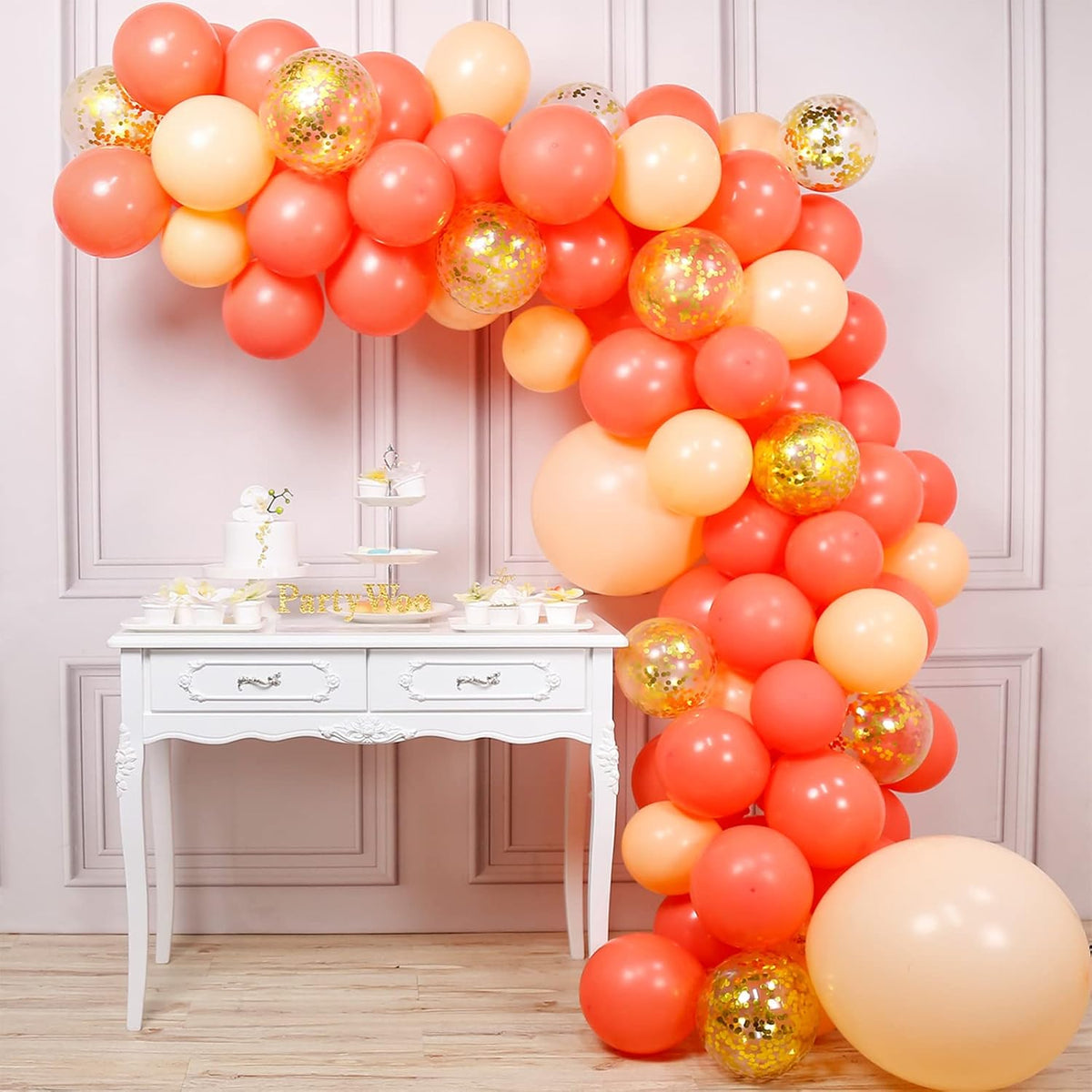 Red Gold and Nude Balloons 66pcs 12 10 Inch Coral Red Balloons