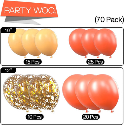 Red Gold and Nude Balloons 66pcs 12 10 Inch Coral Red Balloons