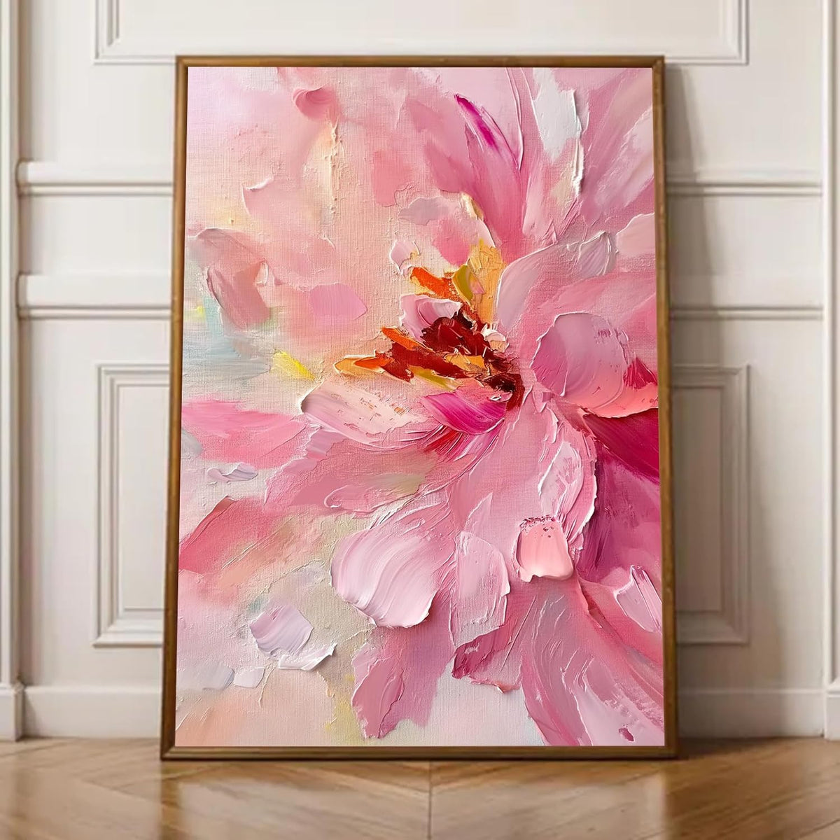 Abstract Pink Flower Wall Art Abstract Floral Prints Pastel Pink Flower Poster Abstract Botanical Prints Modern Peony Artwork Watercolor Floral Painting Blush Flowers Wall Art 16x24inch Frameless