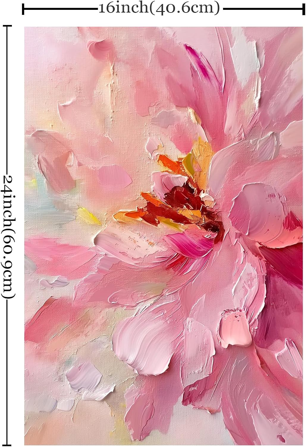 Abstract Pink Flower Wall Art Abstract Floral Prints Pastel Pink Flower Poster Abstract Botanical Prints Modern Peony Artwork Watercolor Floral Painting Blush Flowers Wall Art 16x24inch Frameless