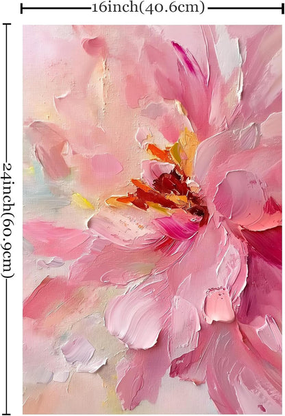 Abstract Pink Flower Wall Art Abstract Floral Prints Pastel Pink Flower Poster Abstract Botanical Prints Modern Peony Artwork Watercolor Floral Painting Blush Flowers Wall Art 16x24inch Frameless