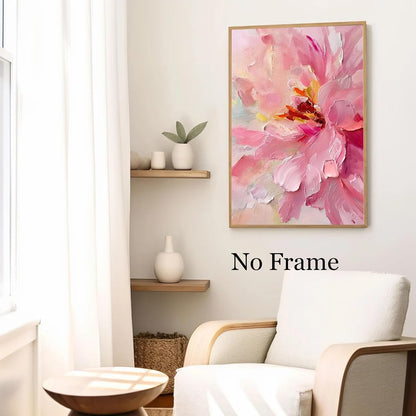 Abstract Pink Flower Wall Art Abstract Floral Prints Pastel Pink Flower Poster Abstract Botanical Prints Modern Peony Artwork Watercolor Floral Painting Blush Flowers Wall Art 16x24inch Frameless