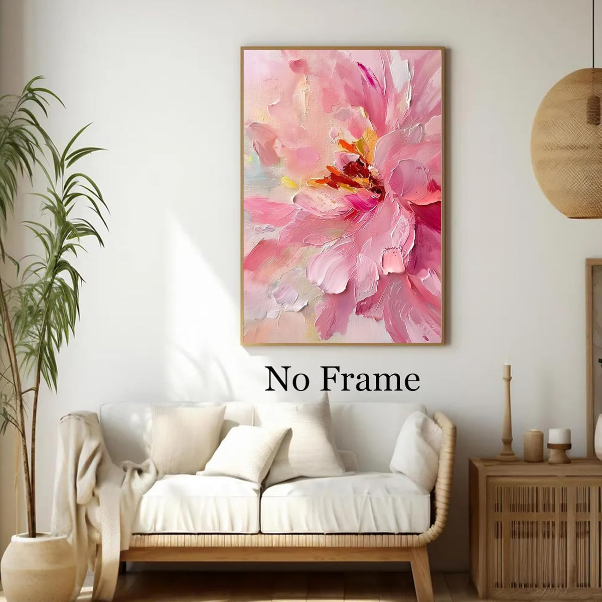 Abstract Pink Flower Wall Art Abstract Floral Prints Pastel Pink Flower Poster Abstract Botanical Prints Modern Peony Artwork Watercolor Floral Painting Blush Flowers Wall Art 16x24inch Frameless