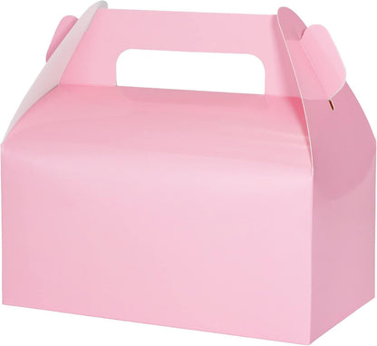 30 Pack Pink Gable Treat Boxes Party Favor Boxes, Goodie Bag Boxes for Treats Cookies Candies, Ideal for Birthday, Pink Party Favors, Baby Shower, Valentine's Day – 6.5x3.5x3.5 Inches