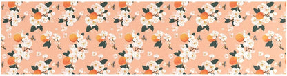 Cute Serviceberry Fruit Peach Table Runner Boho Wedding Ceremony Decorations 18x72in Reusable Green Table Runner