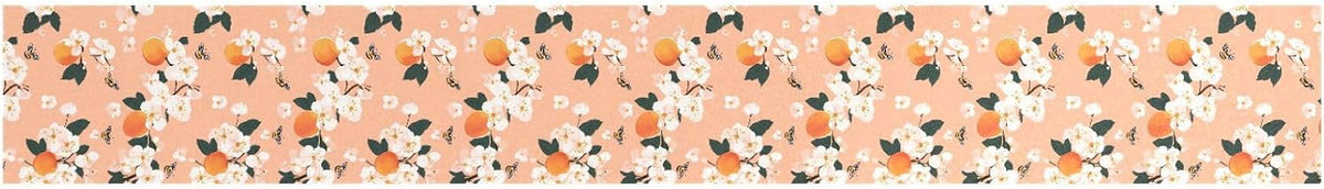 Cute Serviceberry Fruit Peach Table Runner Boho Wedding Ceremony Decorations 18x72in Reusable Green Table Runner