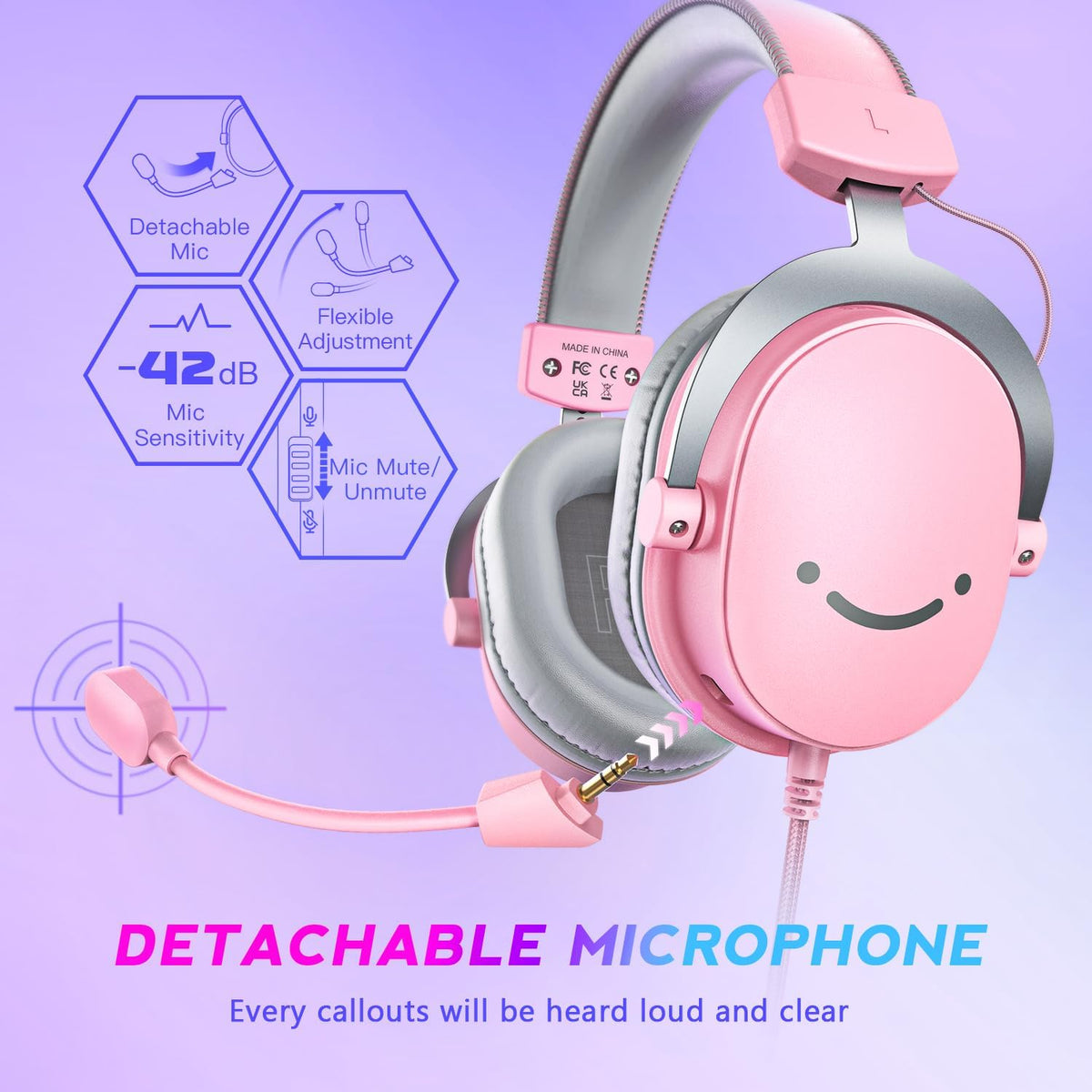 H9P Over-Ear 3.5mm/USB Gaming Headset with Microphone, 50mm Drivers