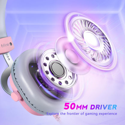 H9P Over-Ear 3.5mm/USB Gaming Headset with Microphone, 50mm Drivers