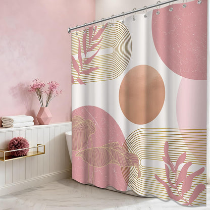Blush Pink Shower Curtain, Light Pink and White, 70 x 72 Inch