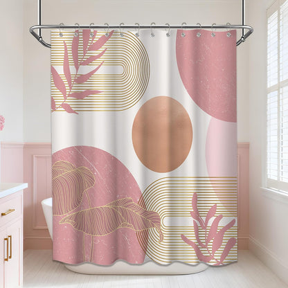 Blush Pink Shower Curtain, Light Pink and White, 70 x 72 Inch
