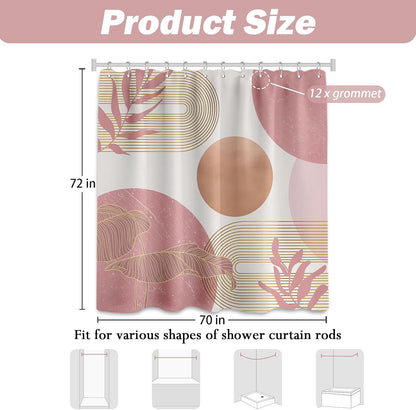 Blush Pink Shower Curtain, Light Pink and White, 70 x 72 Inch