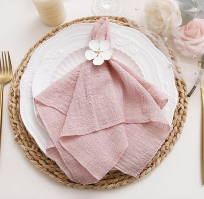 Dinner Cloth Napkins Set of 10,Gauze Napkins 100% Soft Cotton,Washable Spring Easter Cloth Napkins for Wedding Decorative Bridal Shower Family Everyday Use,40 * 40cm (16 * 16 inches),Dusty Pink
