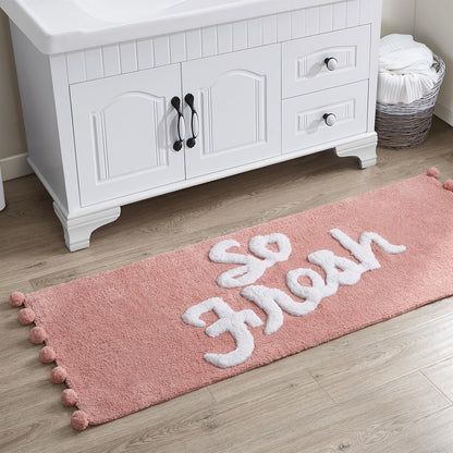 Bath Rug – Ultra Plush Pom Pom Pile – Extra-Long Runner Style for Large Bathrooms, 24" x 60"