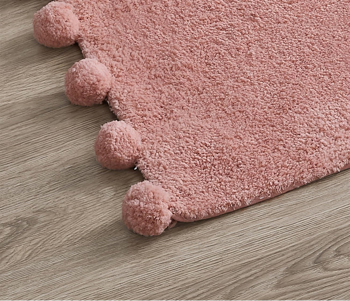 Bath Rug – Ultra Plush Pom Pom Pile – Extra-Long Runner Style for Large Bathrooms, 24" x 60"