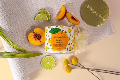 Candle Scented Candles, Peach + Daisy Soy Candle