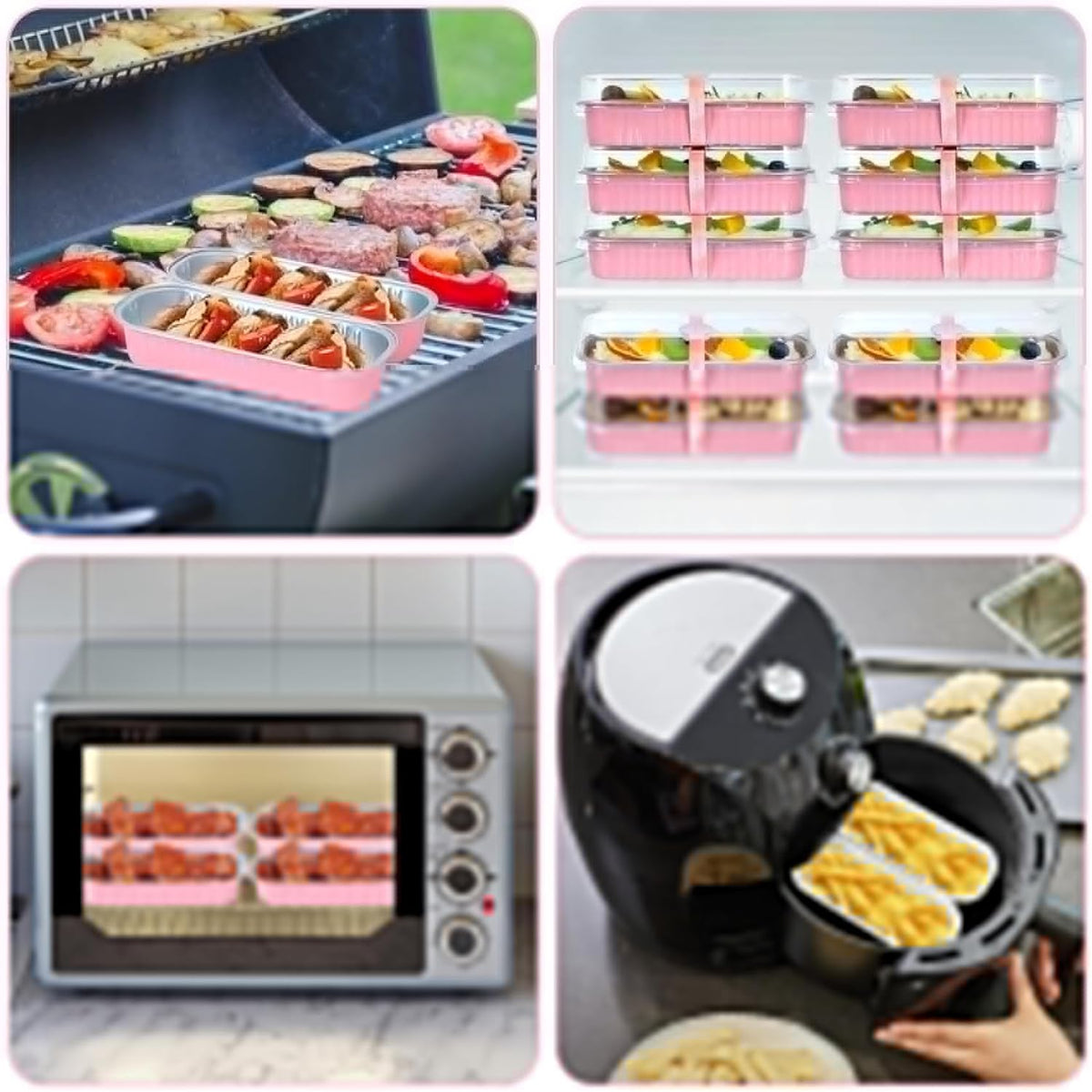 EgticHome Mini Loaf Pans with Lids and Spoons (100 Pack, Pink, 6.8oz) Rectangular Aluminum Foil Baking Pans