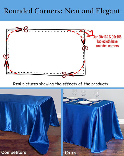 LTC LINENS Tablecloth 90 x 156-Inch Rectangular Polyester Tablecloth with Rounded Corners, Peach, (90156-010139)