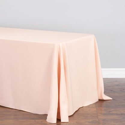 LTC LINENS Tablecloth 90 x 156-Inch Rectangular Polyester Tablecloth with Rounded Corners, Peach, (90156-010139)
