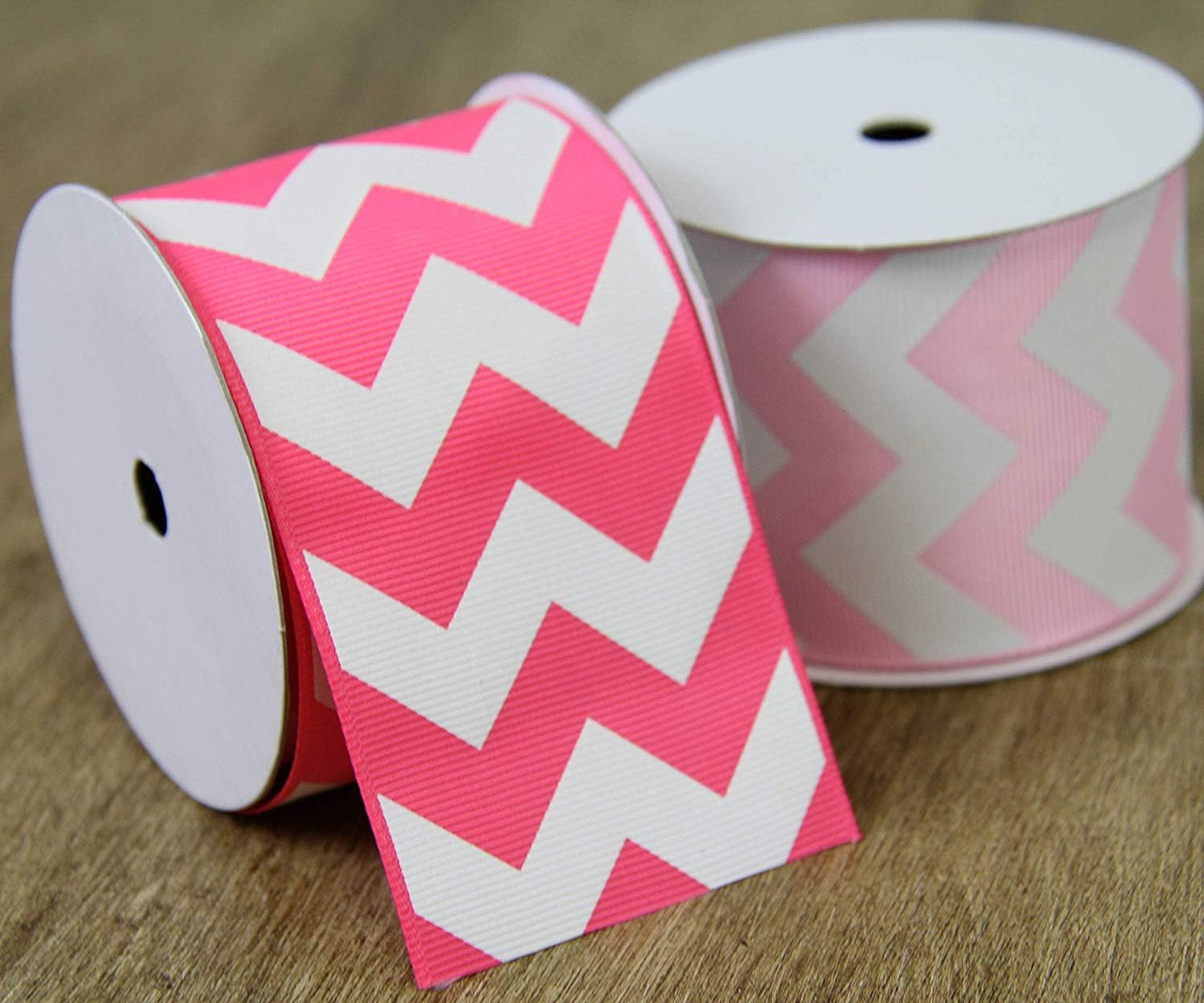 Peach Grosgrain Chevron Ribbon - 1 1/2" x 5 yd | Chevron-striped grosgrain ribbon - perfect for bows, hair clips, gift wrapping & DIY decorations