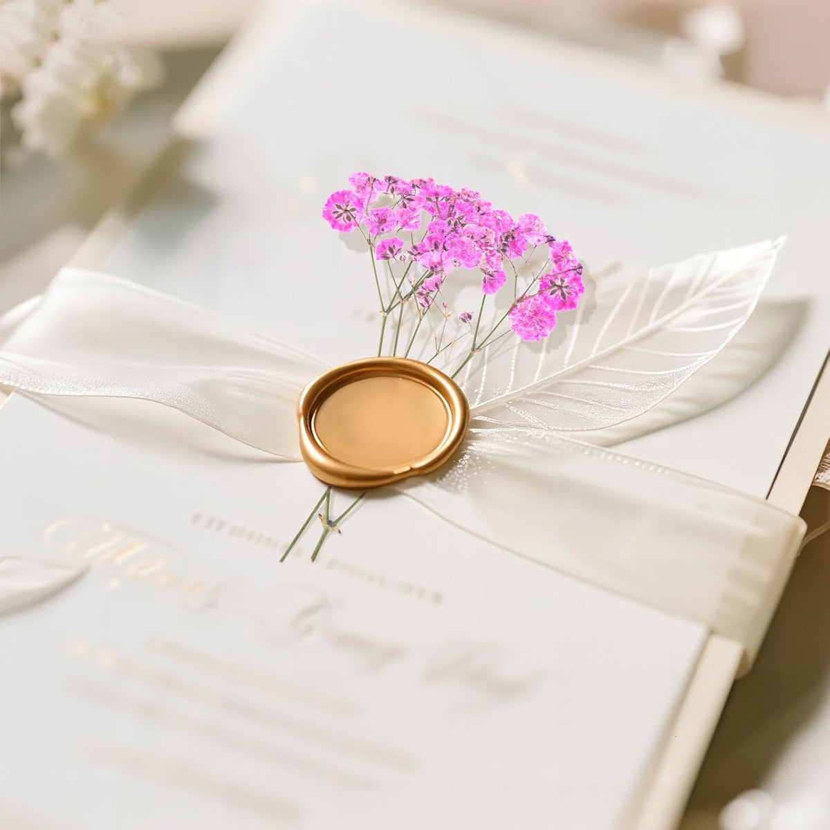 50 Pcs Baby's Breath Real Natural Dried Pressed Flowers for Wedding DIY Crafts Home Decor Resin Art Card Making Vase Arrangements ( Pink)