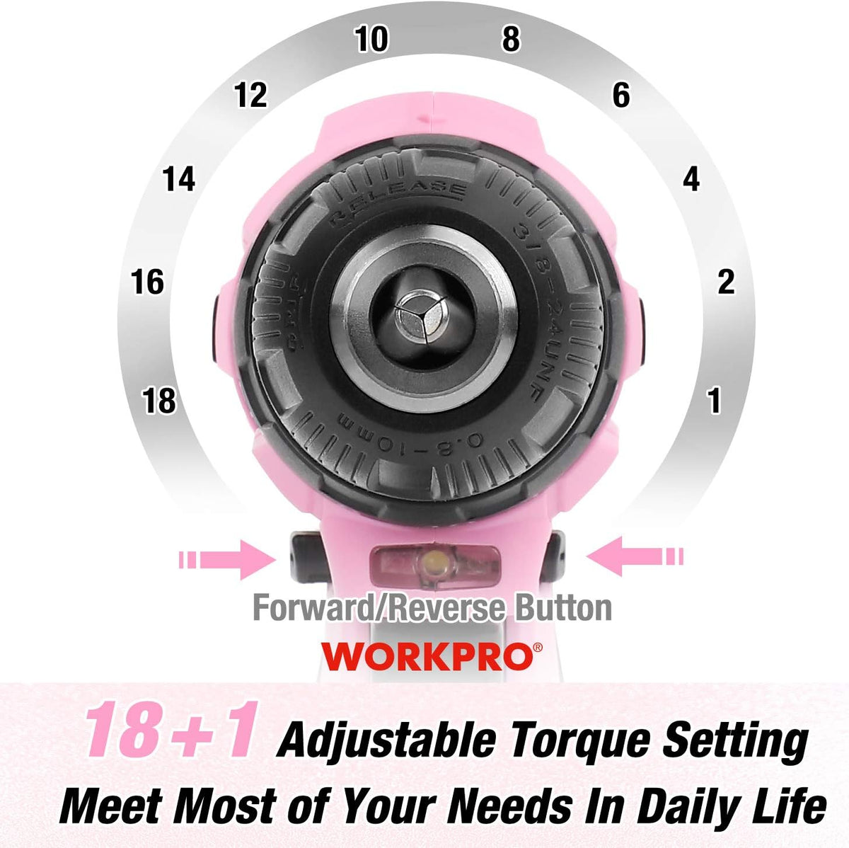 12V Pink Cordless Drill Driver and Home Tool Kit, Hand Tool Set for DIY, Home Maintenance, 14-inch Storage Bag Included - Pink Ribbon