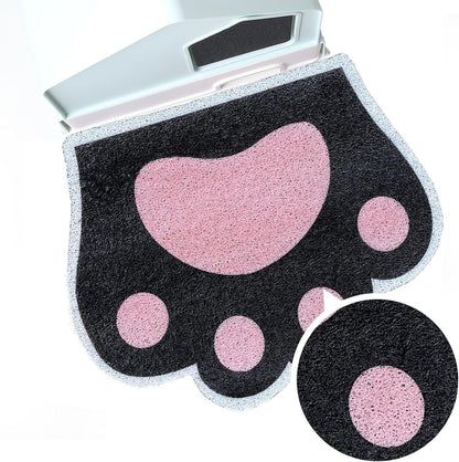 Cute Cat Litter Mat 24”x19”, Litter Box Mat, Litter Trapping Mat, Soft on Kitty Paws, Easy Clean, Anti Slip, Pet Accessories, Door Floor mats - Black Pink
