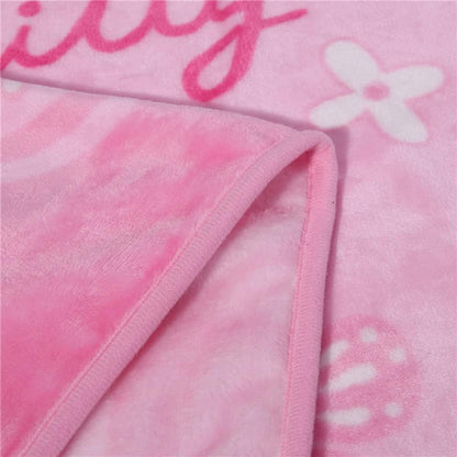 Cartoon Printing Throw Blanket for Girls Kids Adults, 40"x55", All Seasons Flannel Fleece Blanket, Soft & Warm Plush Blankets for Couch Sofa Bed Camping Travel (Pink 002)