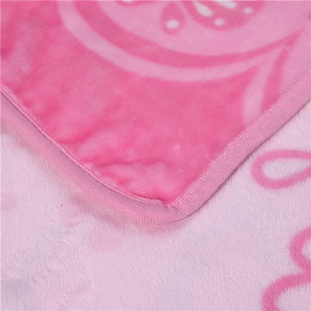 Cartoon Printing Throw Blanket for Girls Kids Adults, 40"x55", All Seasons Flannel Fleece Blanket, Soft & Warm Plush Blankets for Couch Sofa Bed Camping Travel (Pink 002)