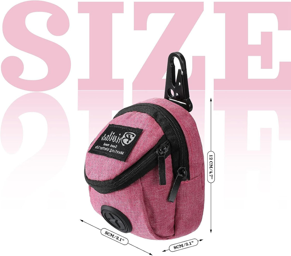 2 Pieces Dog Treat Pouch Pet Dog Poop Holder, Pink,Grey