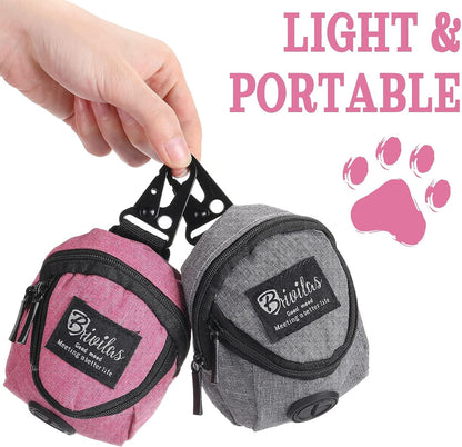 2 Pieces Dog Treat Pouch Pet Dog Poop Holder, Pink,Grey