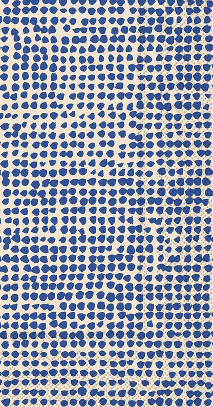 IHR Ideal Home Range Dinner Napkins Marimekko Disposable 3-Ply Paper Hand Towels, 8.5" x 4.5", Orkanen (Linen & Blue), 16-Count
